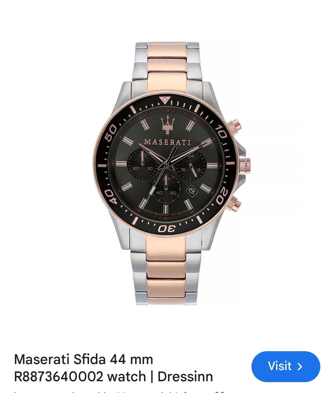 Maserati Watch Men Bracelet Style Straps Chronograph Analogue Watch ( Without Box )