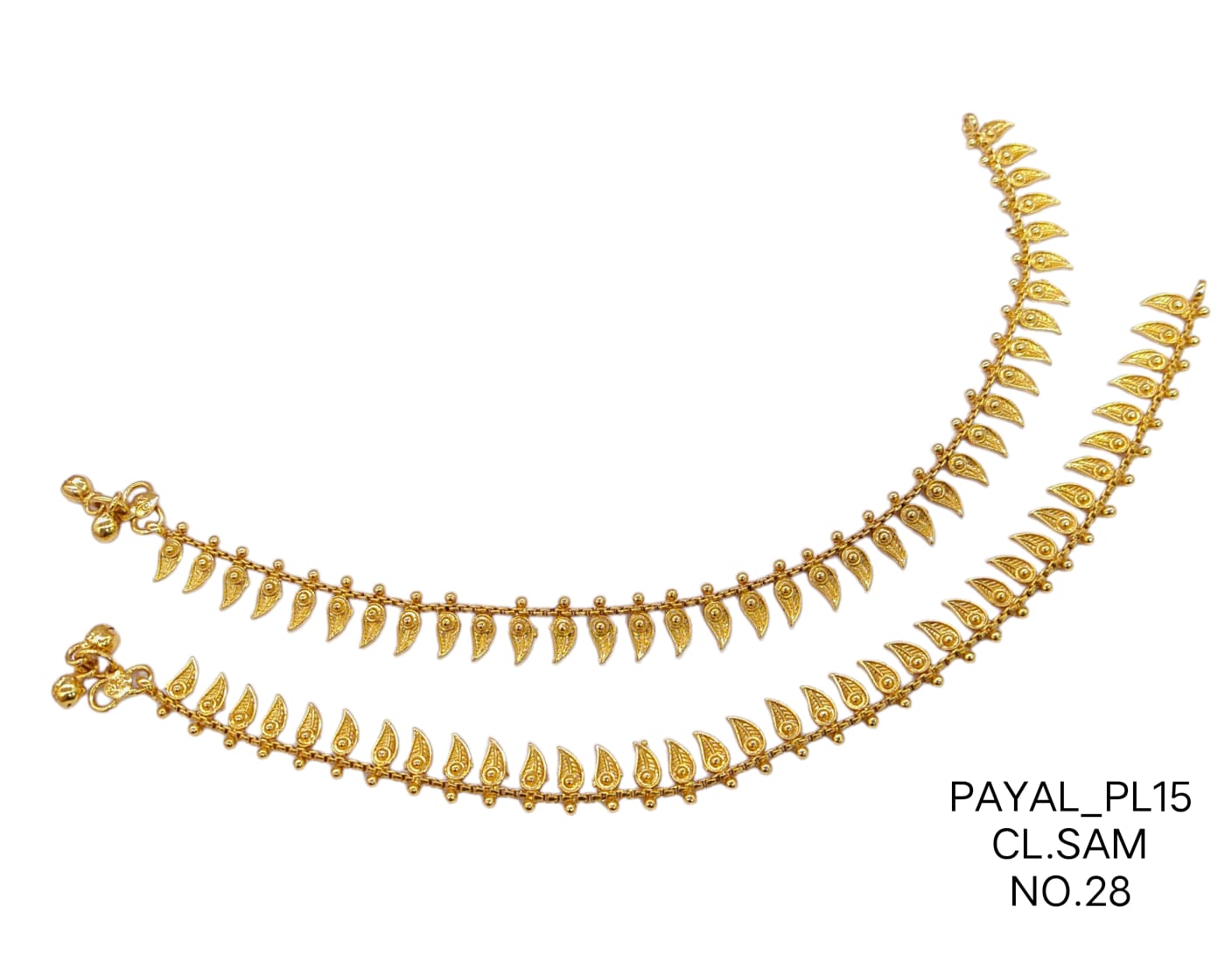 JTBS Designer Payal With Kundan And Chain