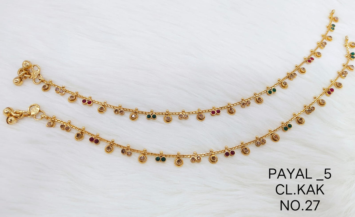 JTBS Designer Payal With Kundan And Chain