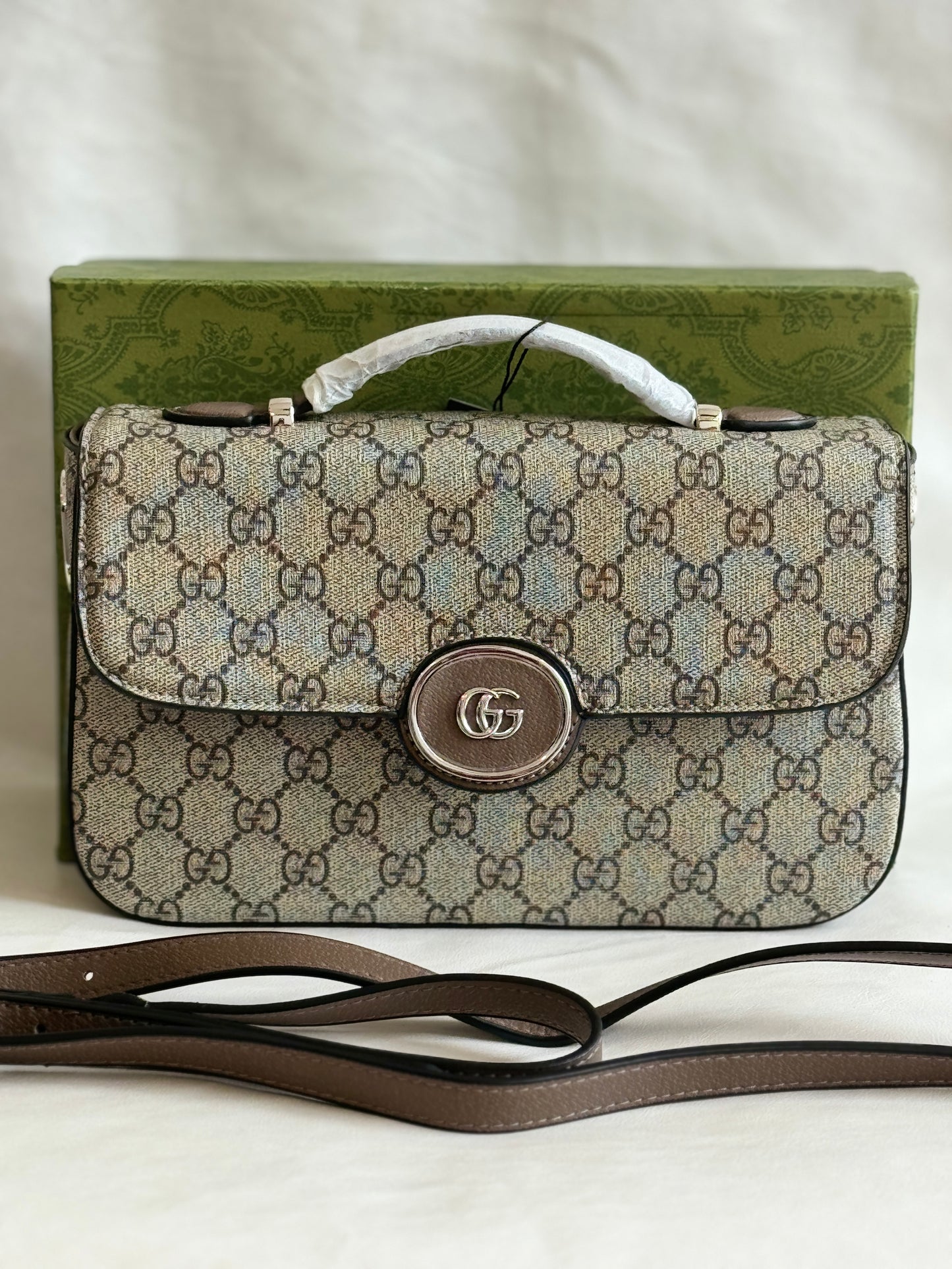 GUCCI KHAKI CROSSBODY BAG ( WITH BOX )