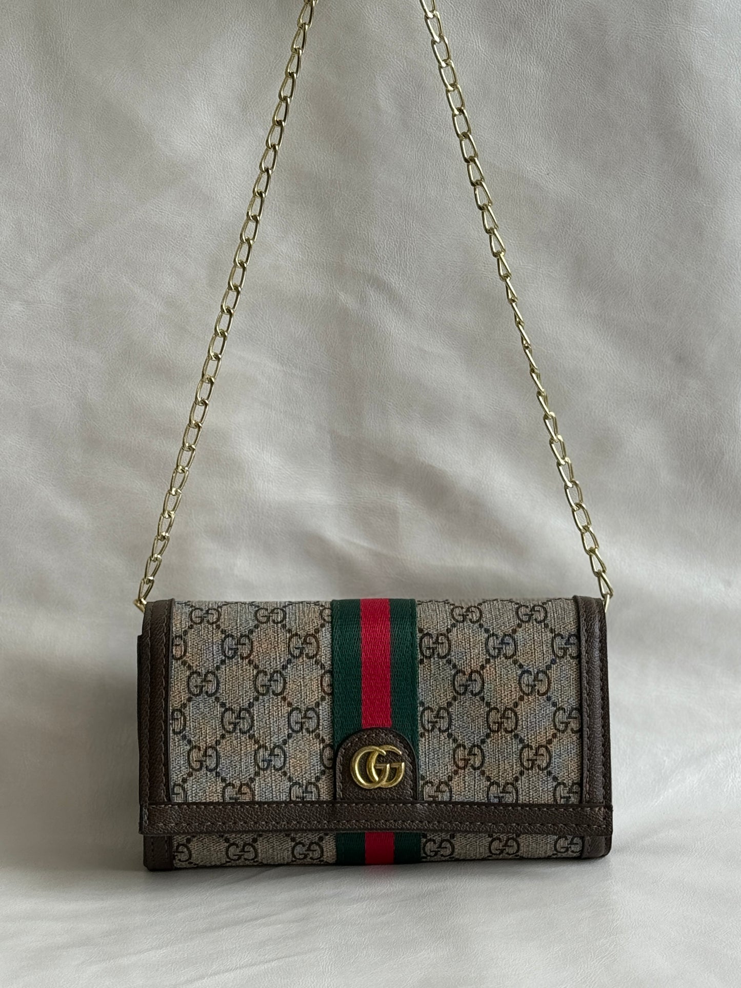 GUCCI OPHIDIA GG KHAKI COLOR SLING BAG ( WITHOUT BOX )