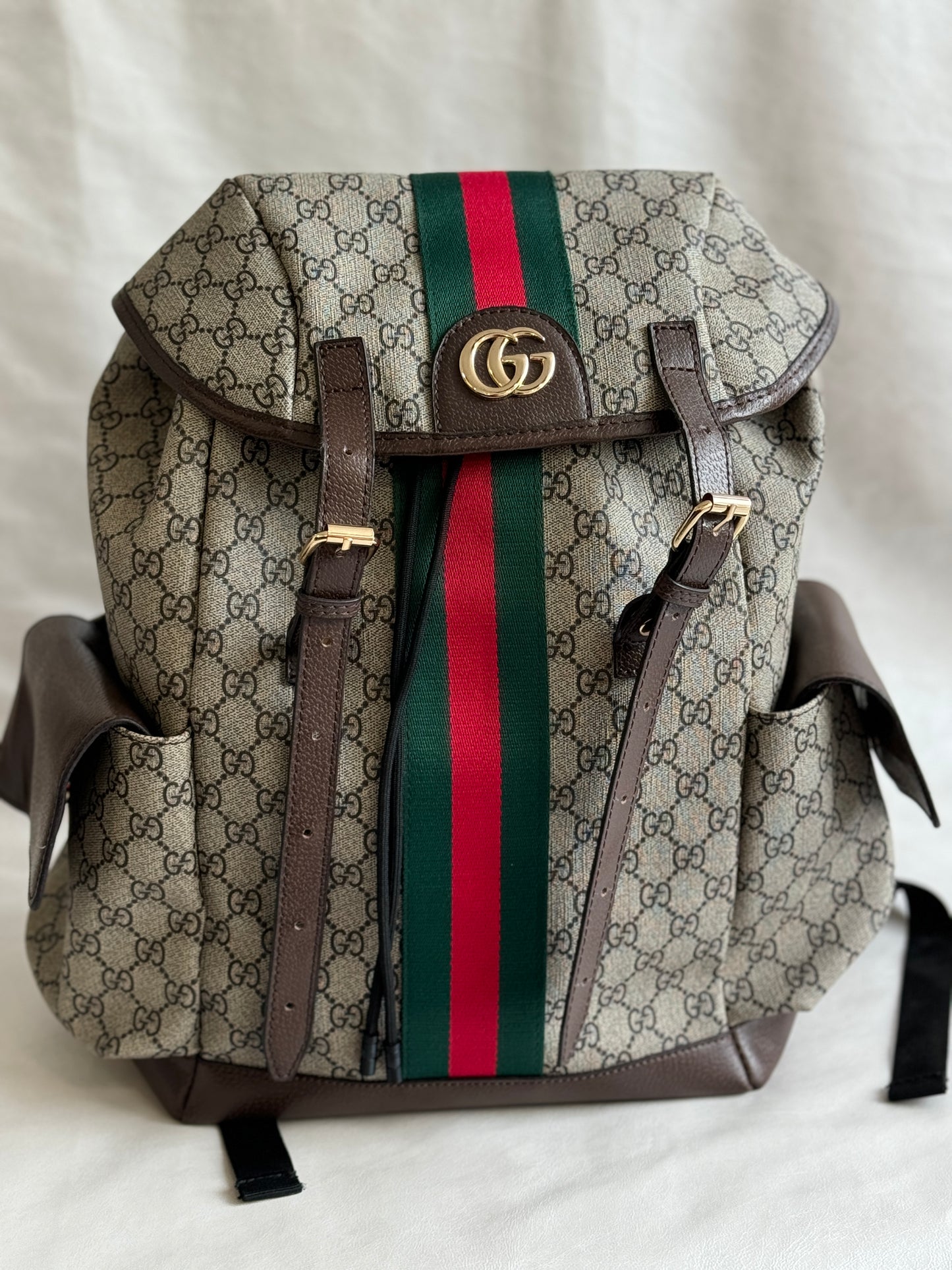GUCCI OPHIDIA KHAKI LARGE BACKPACK ( WITHOUT BOX )