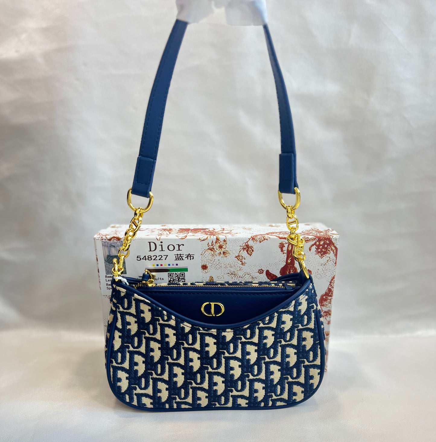 DIOR BLUE SHOULDER BAG (WITH BOX)