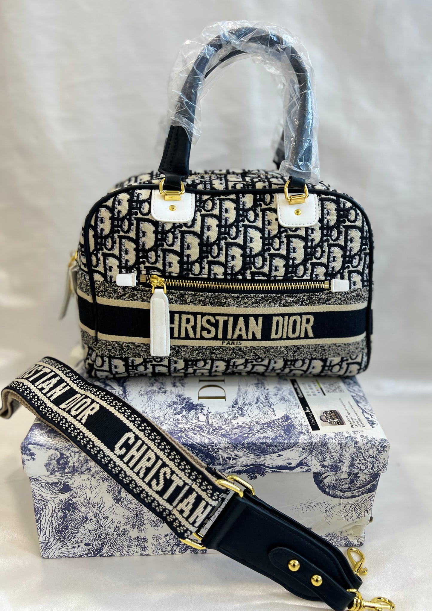 CHRISTIAN DIOR BLACK SPEEDY BAG (WITH BOX)