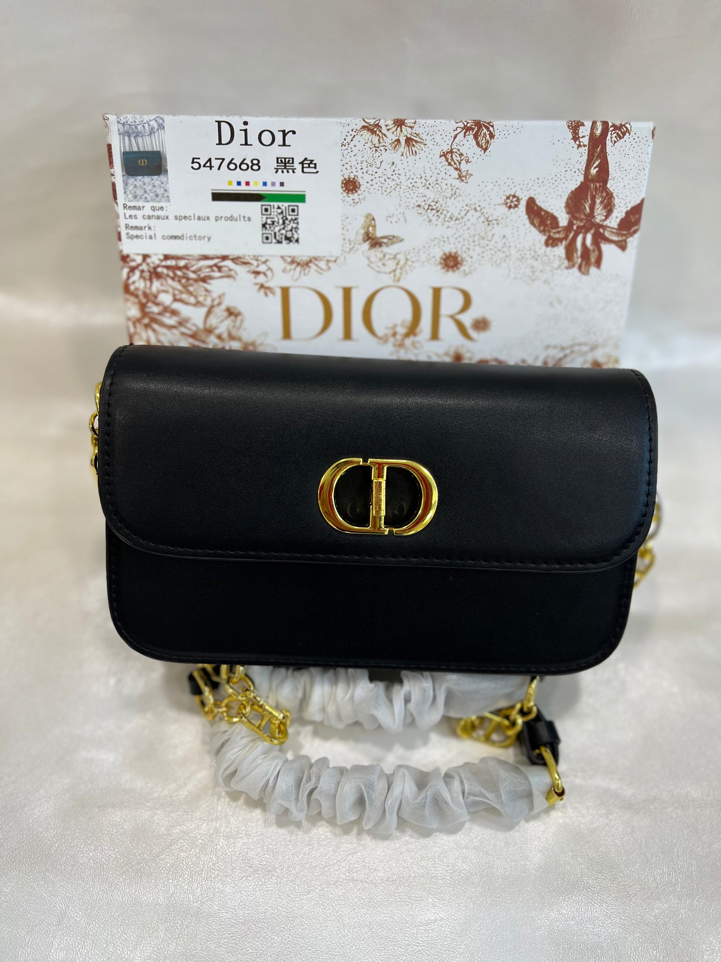 DIOR 30 MONTAIGNE BLACK SLING BAG (WITH BOX)