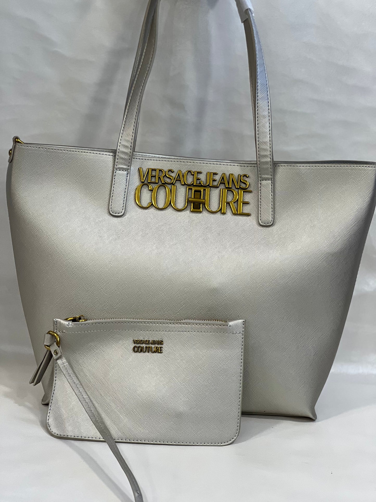 VERSACE JEANS COUTURE OFF WHITE TOTE BAG ( WITHOUT BOX )