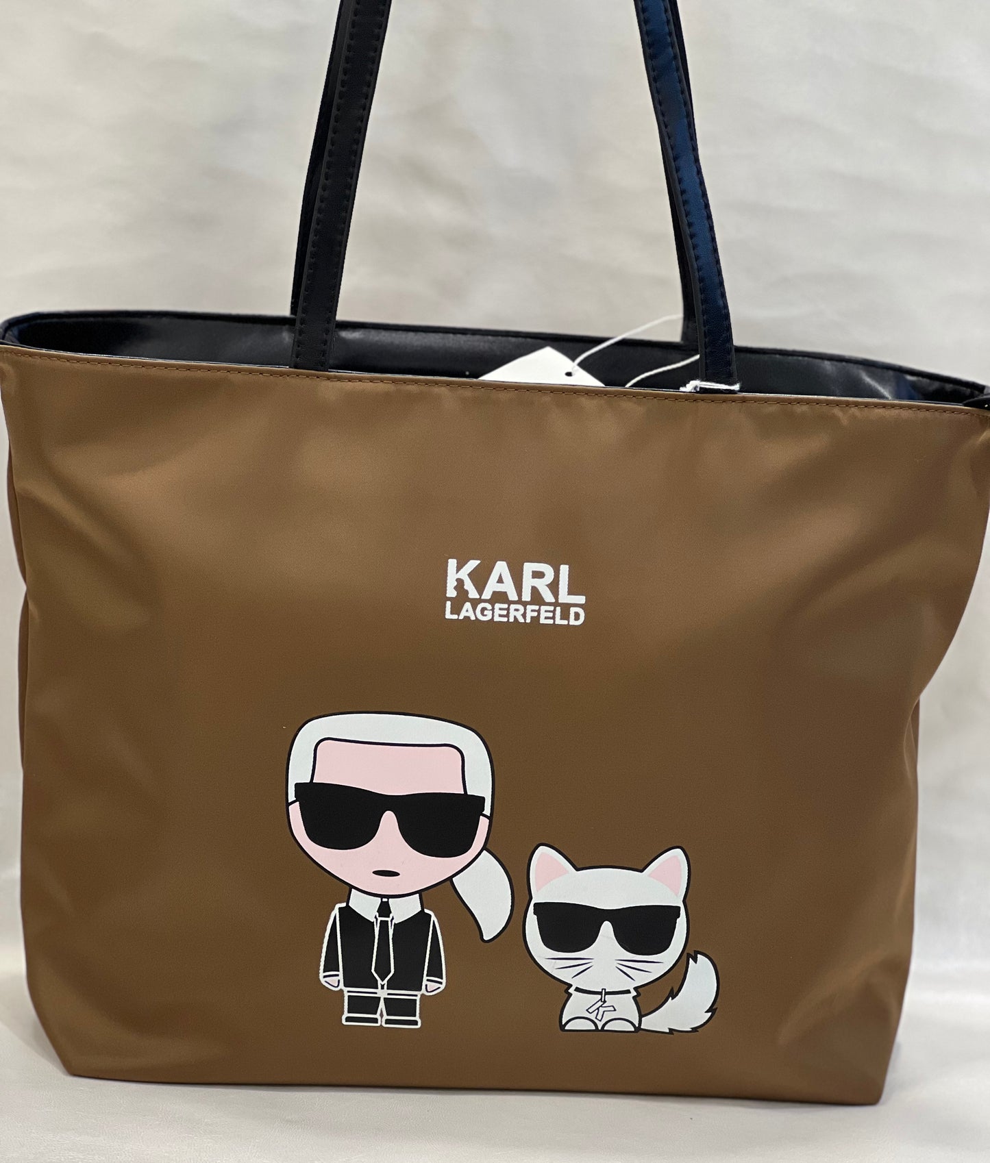 KARL LAGERFELD KHAKI TOTE BAG ( WITHOUT BOX )