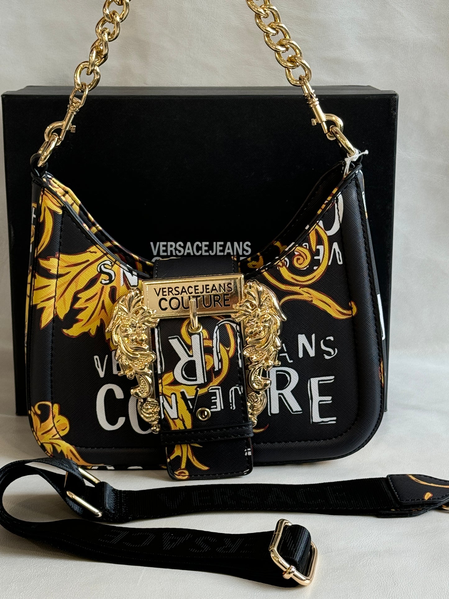 VERSACE BLACK SHOULDER BAG ( WITH BOX )