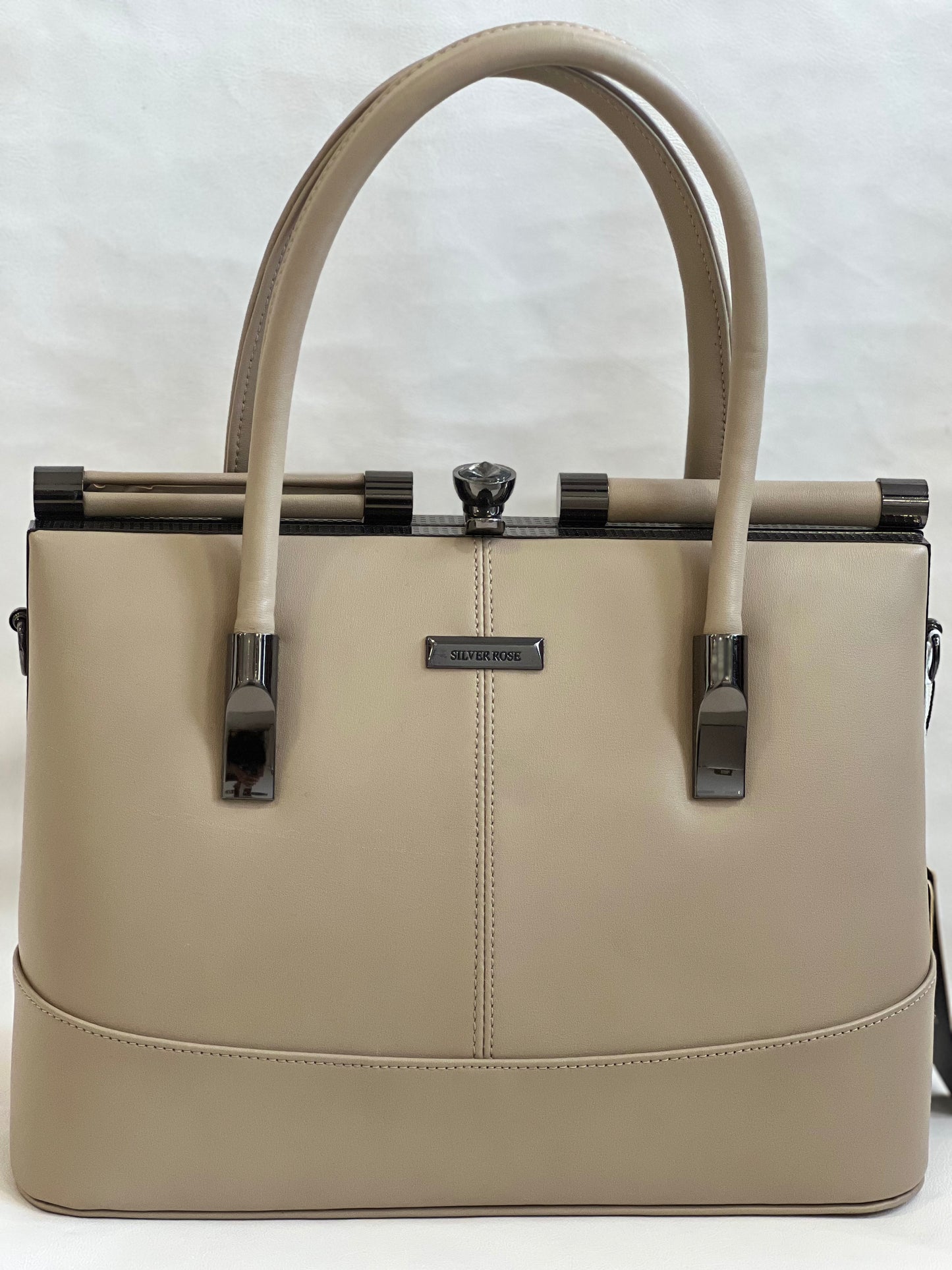 SILVER ROSE BEIGE CASUAL BAG ( HAND BAG )