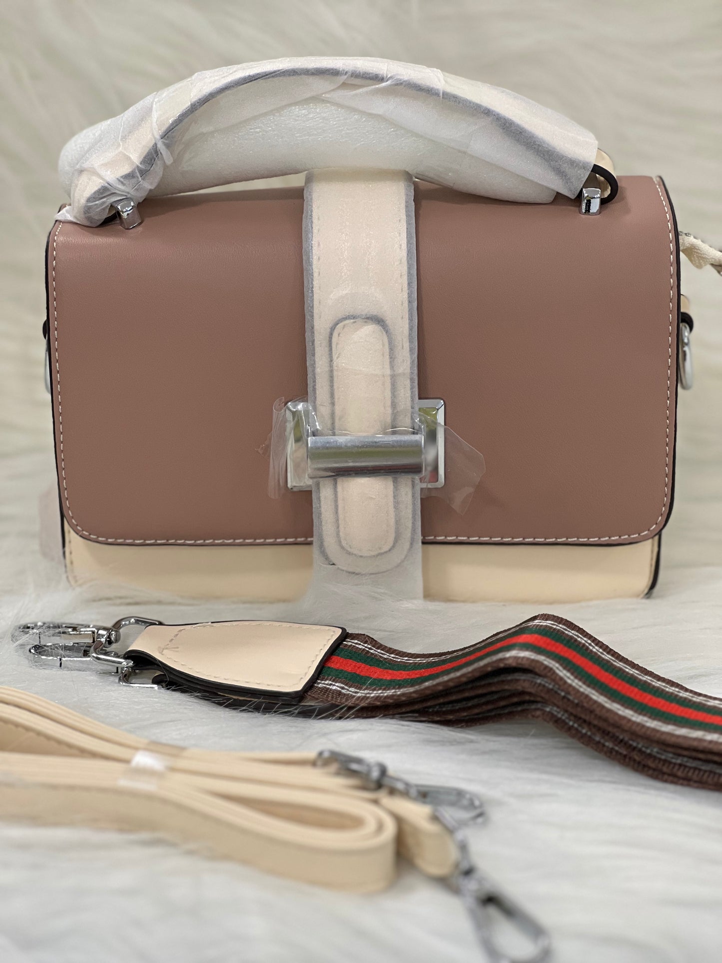 CASUAL BAG BEIGE COLOR SLING BAG