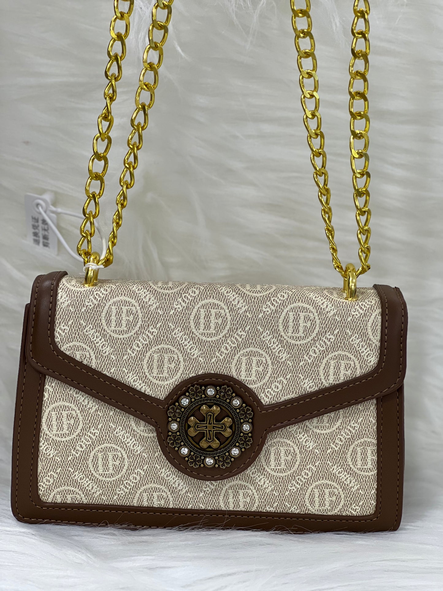 LV WHITE BROWN CASUAL BAG ( SLING BAG )