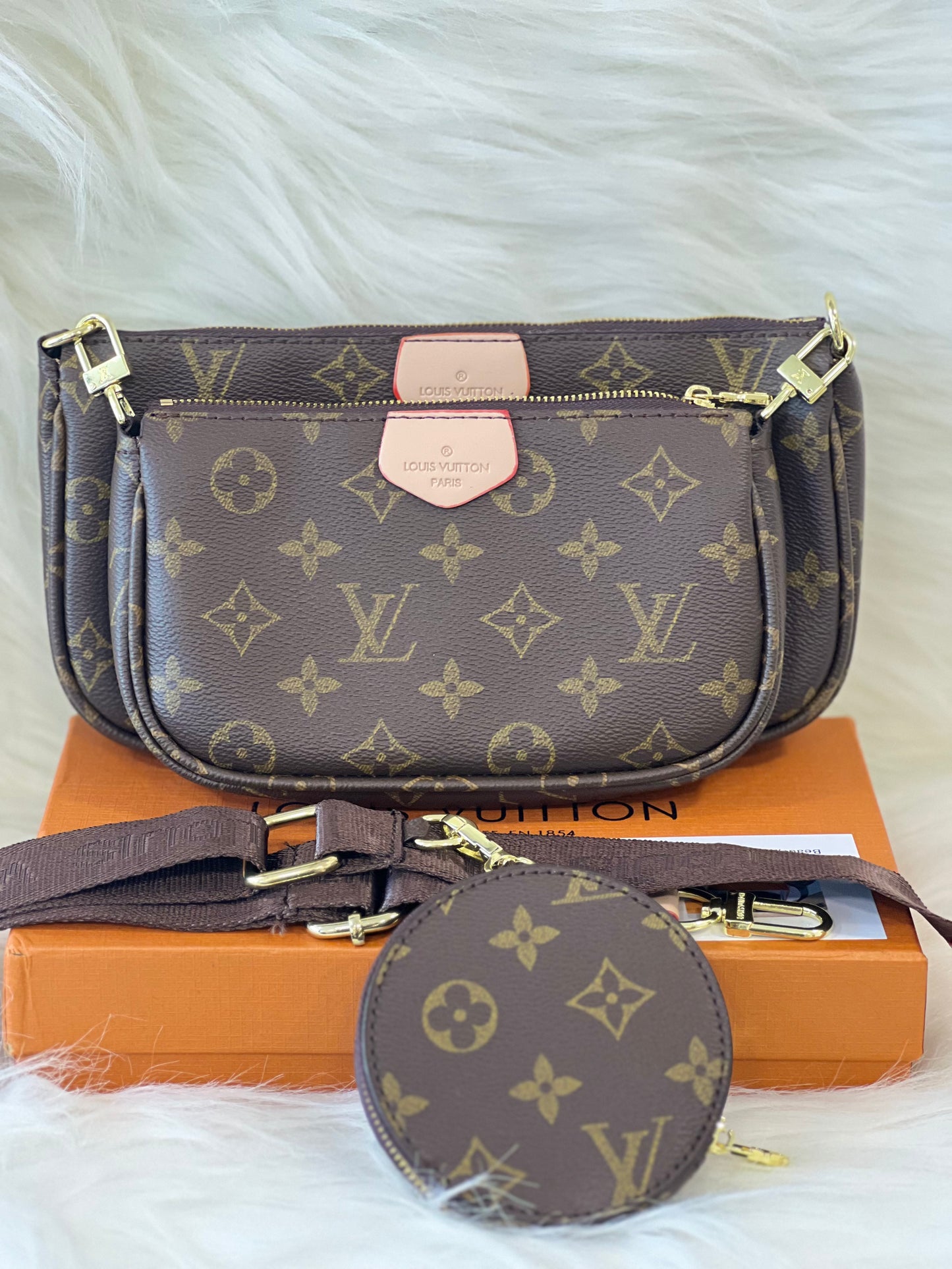 Louis Vuitton Mono Brown Pochette Bag ( With Box )