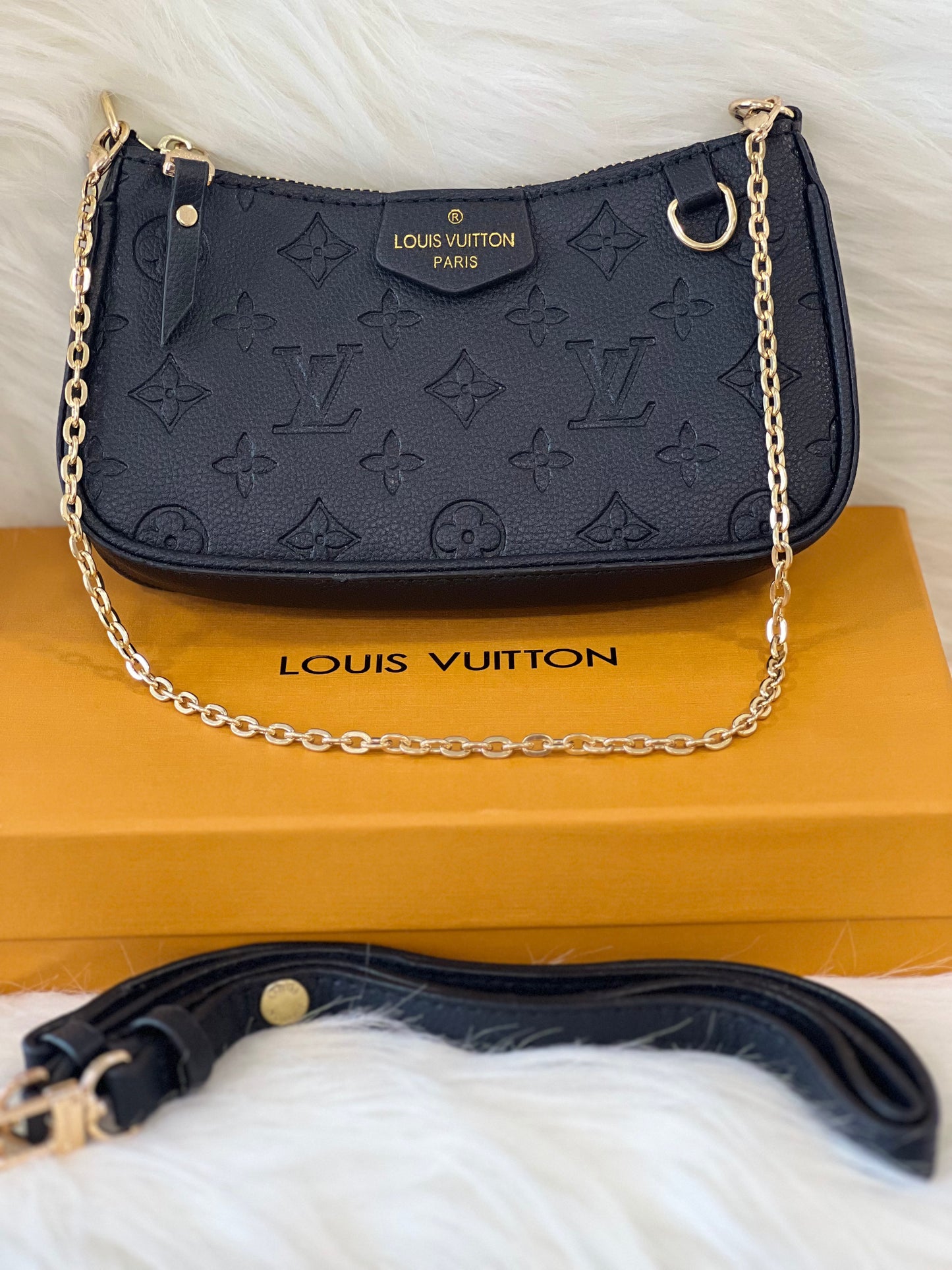 Louis Vuitton Black Sling Bag Box ( With Box )