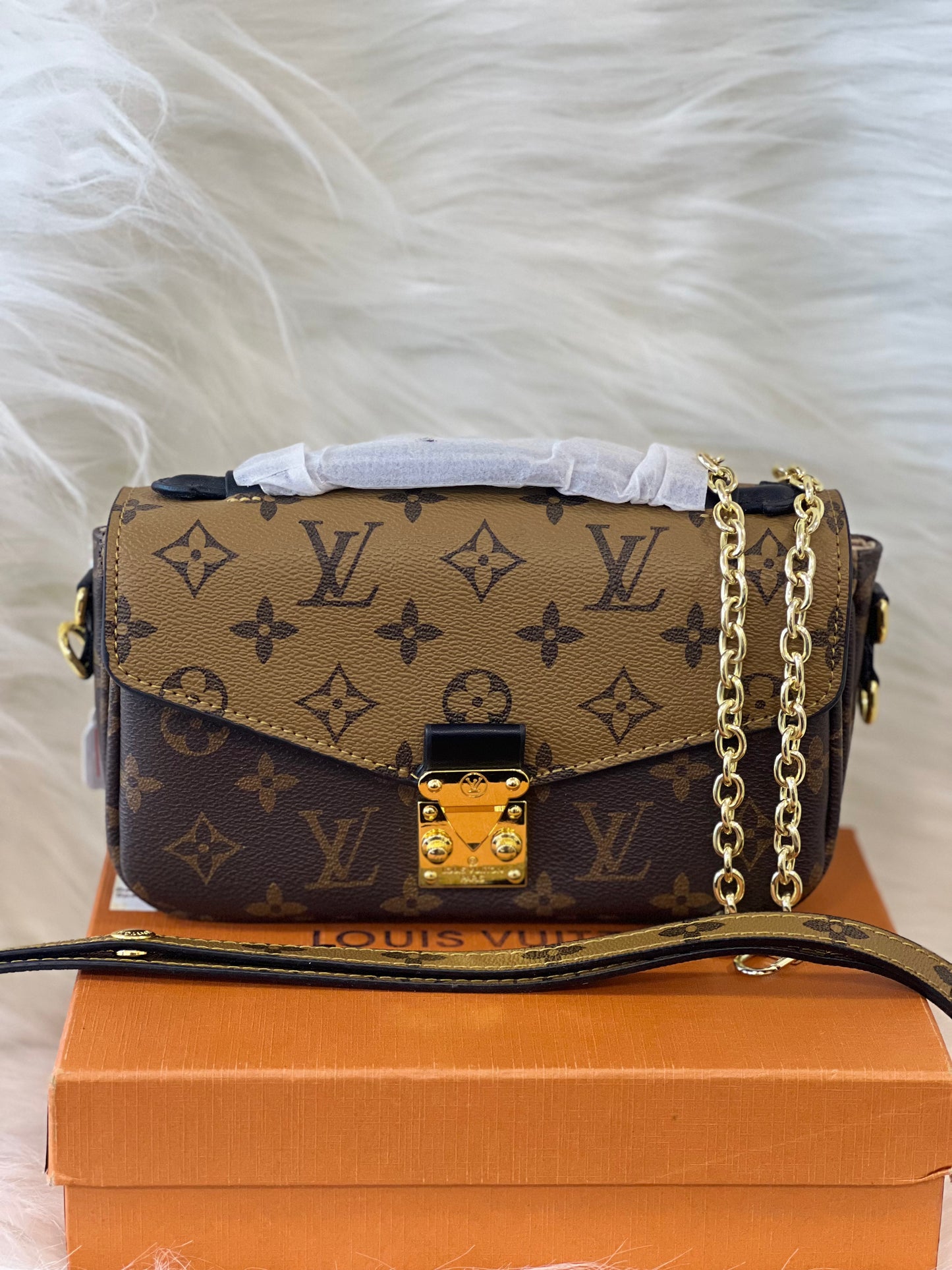 Louis Vuitton Pochette Metis Brown Monogram Sling Bag (With Box )