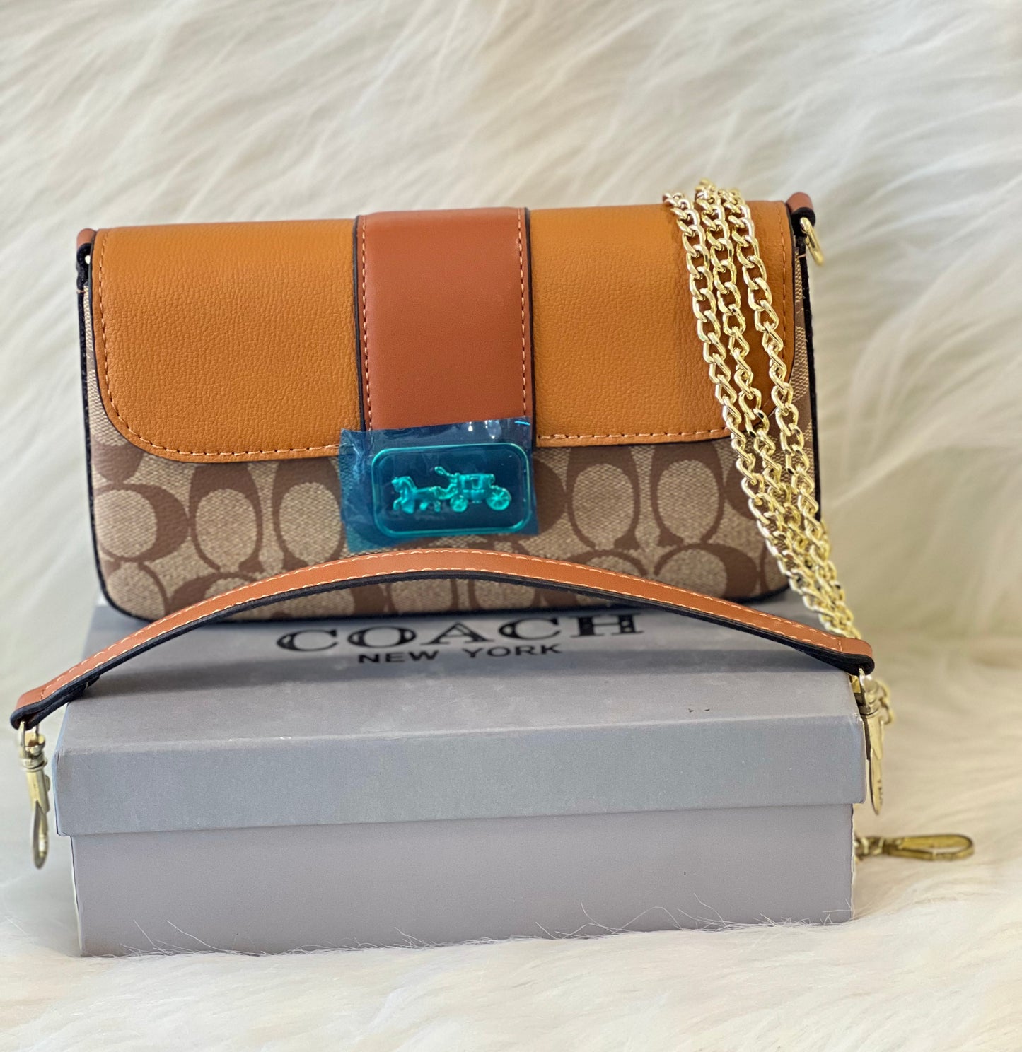 Coaach Tan Color Shoulder Bag ( With Box )