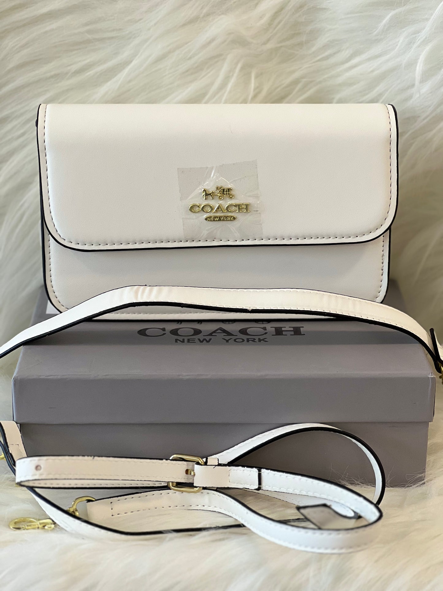 Coach White Sling Bag (With Box)