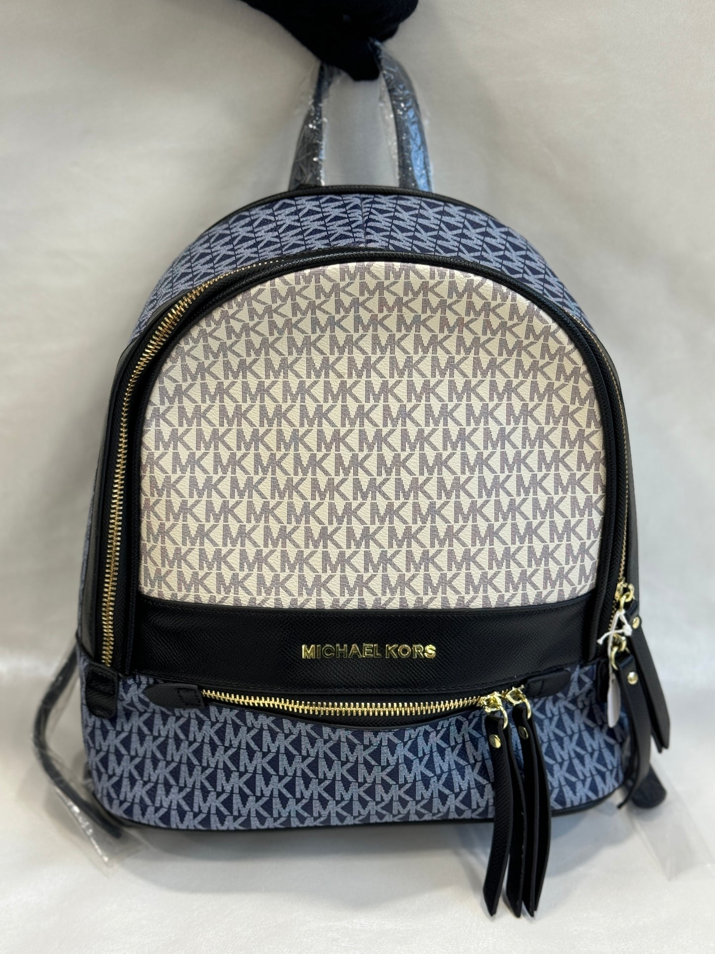 MICHAEL KORS RHEA BLACK / BLUE BACKPACK ( WITHOUT BOX )