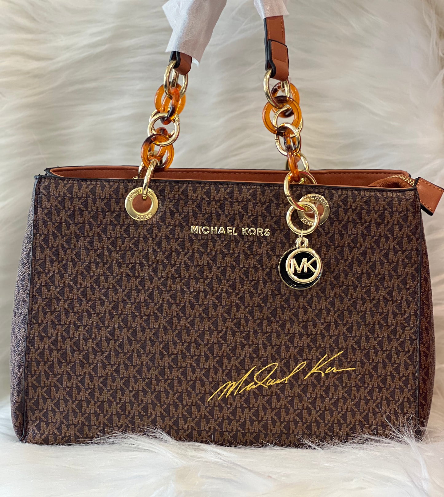 Michael Kors Coffee Brown Tote Bag ( Without Box )