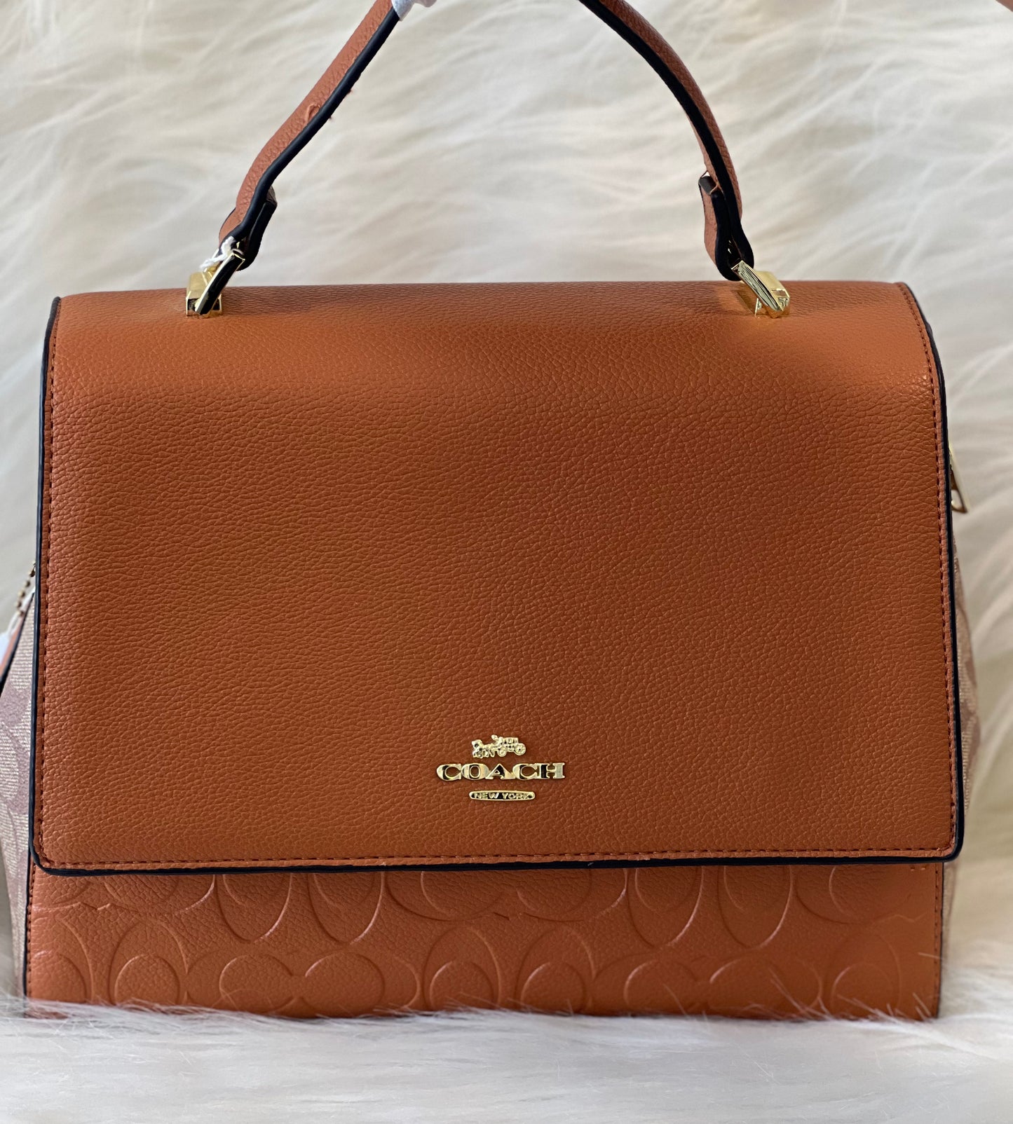 Coach Beige Brown Hand Bag (Without Box)