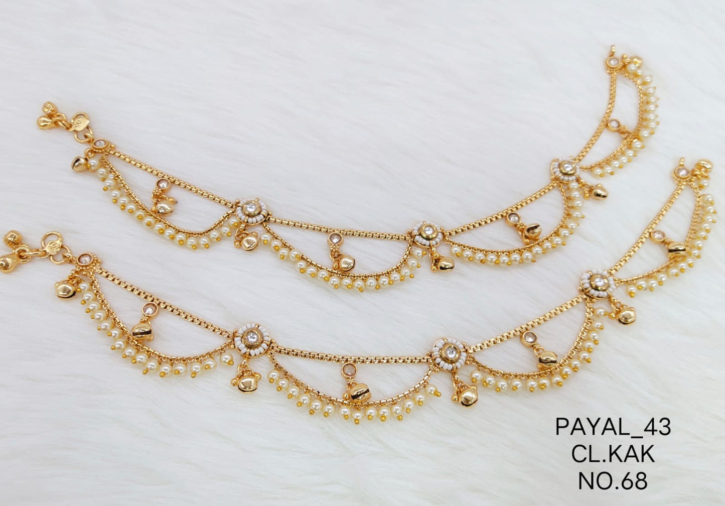 JTBS Designer Payal With Kundan And Chain