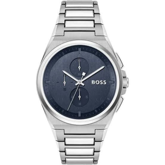 HUGO BOSS watch Blue-dial chronograph with link bracelet ( Without Box )