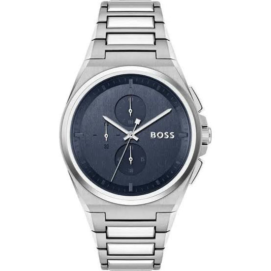 HUGO BOSS watch Blue-dial chronograph with link bracelet ( Without Box )
