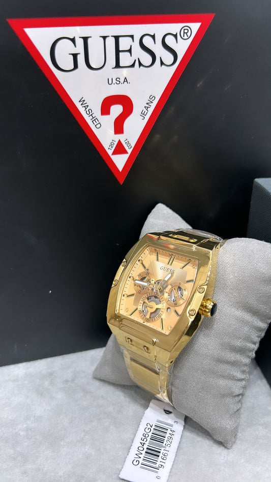 Guess Watch gold case white silicone strap men's watch ( Without Box )