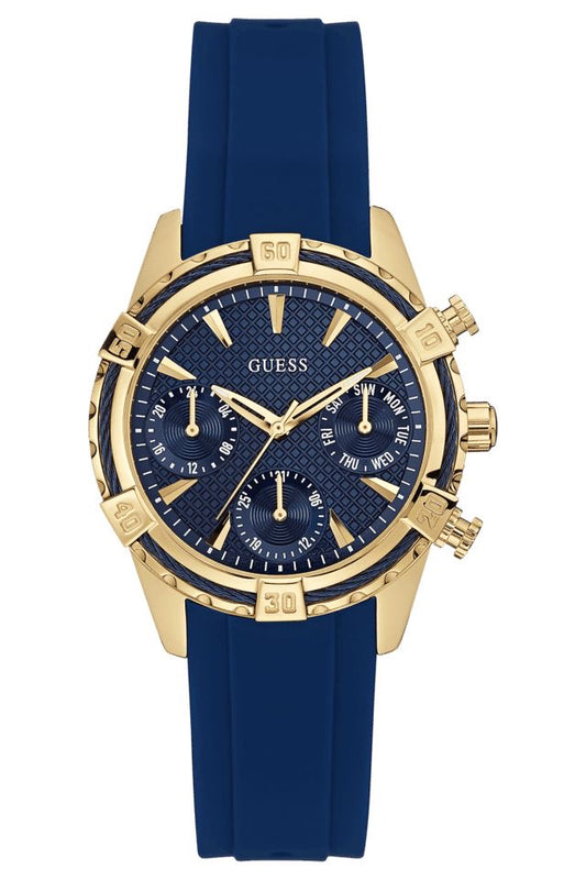 Guess Watch Silicone Analog Blue Dial Women Watch -  Blue Band ( Without Box )