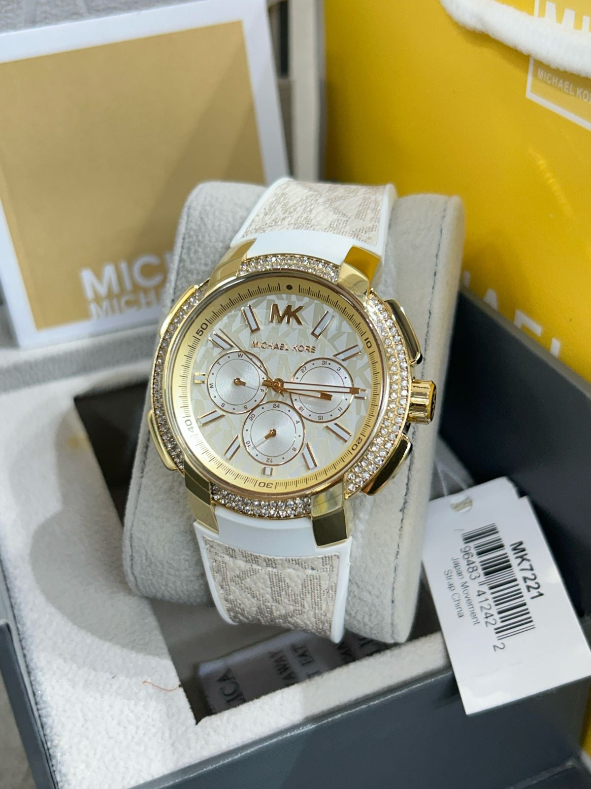 Michael Kors Watch Women's Sidney Stainless Steel Quartz Watch with Silicone Strap (Without  Box )