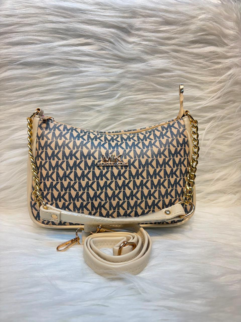 M Monogram Chain Shoulder Bag – White | TBS-048