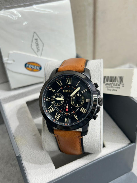Fossil Watch Grant Analog Black Dial Men's Watch