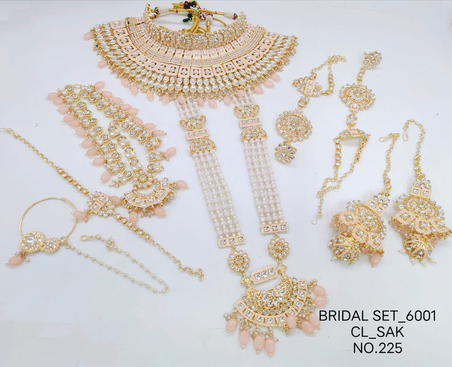 JTBS Traditional Gold Plated Kundan Bridal Jewellery Set with Choker Earrings, Maang Tikka,Hathphool etc for Women & Girls