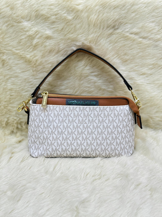 MICHAEL KORS BEIGE BROWN SHOULDER BAG ( WITHOUT BOX )