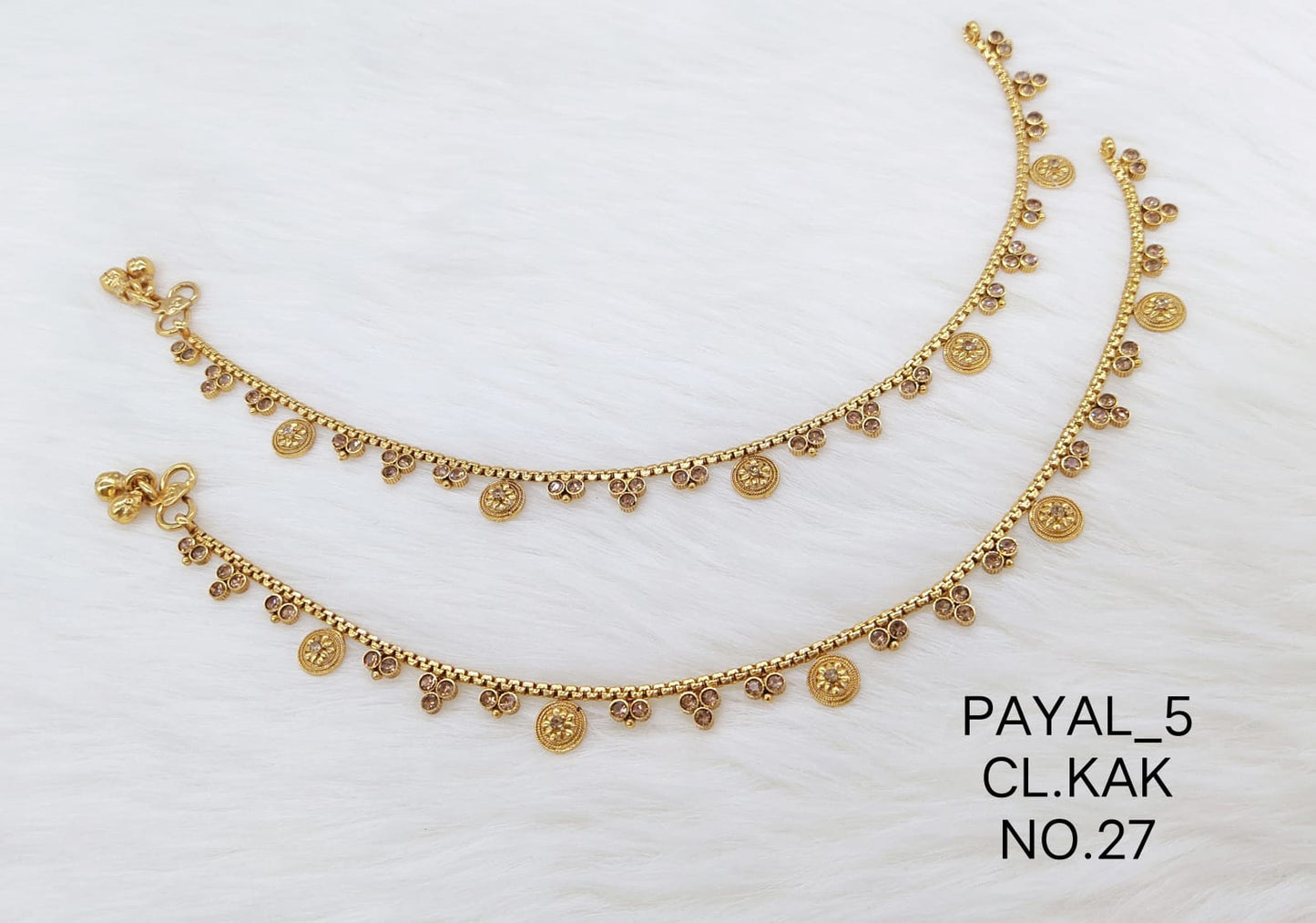 JTBS Designer Payal With Kundan And Chain