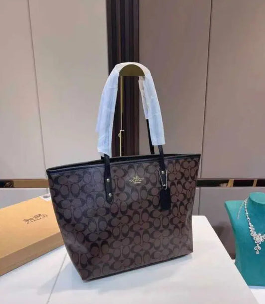 COACH COFFEE CITY TOTE BAG ( WITH BOX )