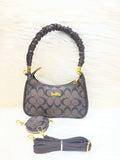 COACH IMPORTED SLING BAG TBS-24 BROWN-BLACK WITH POUCH