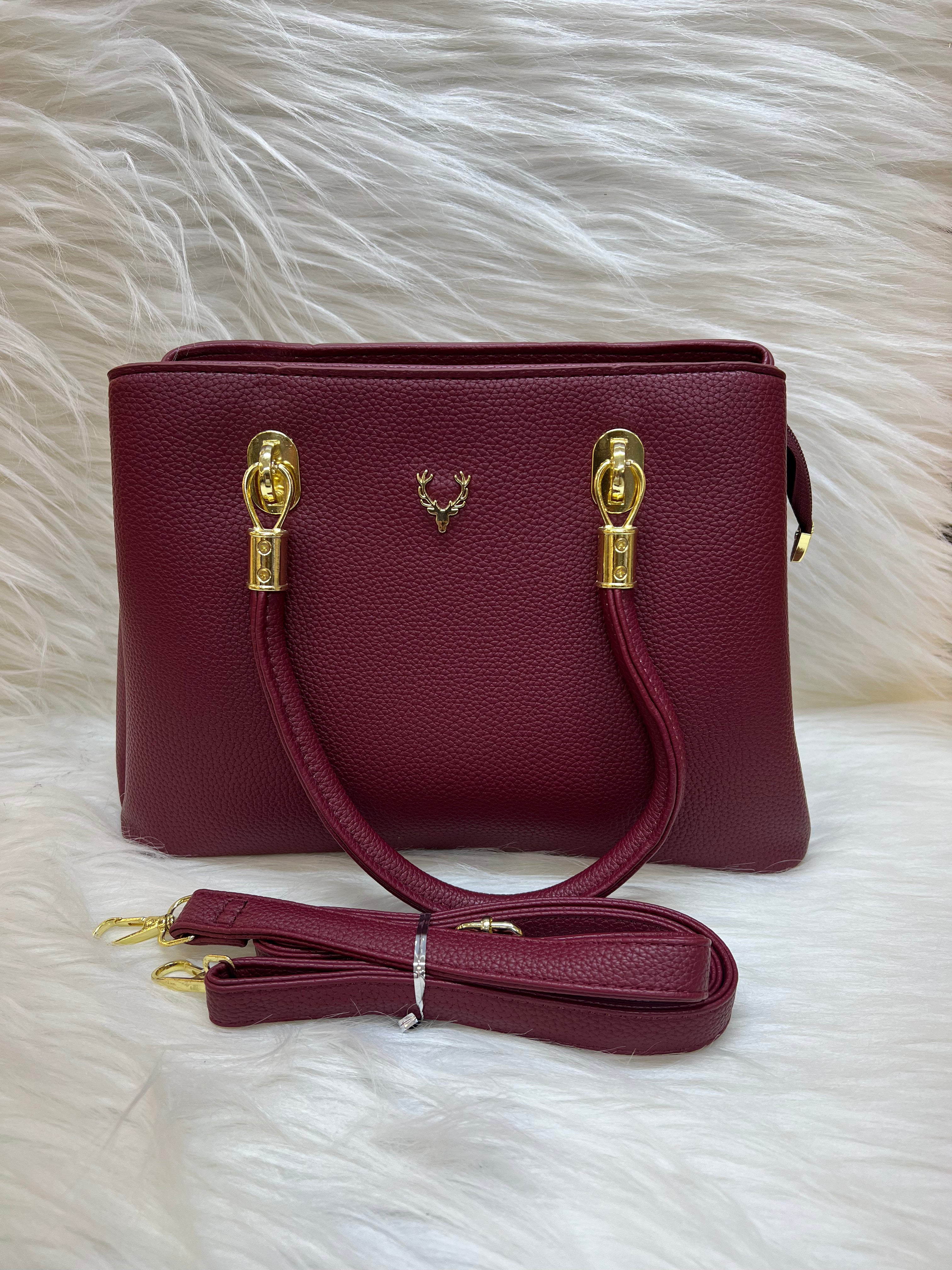 ALLEN SOLLY IMPORTED HAND BAG TBS-49 MEHROON