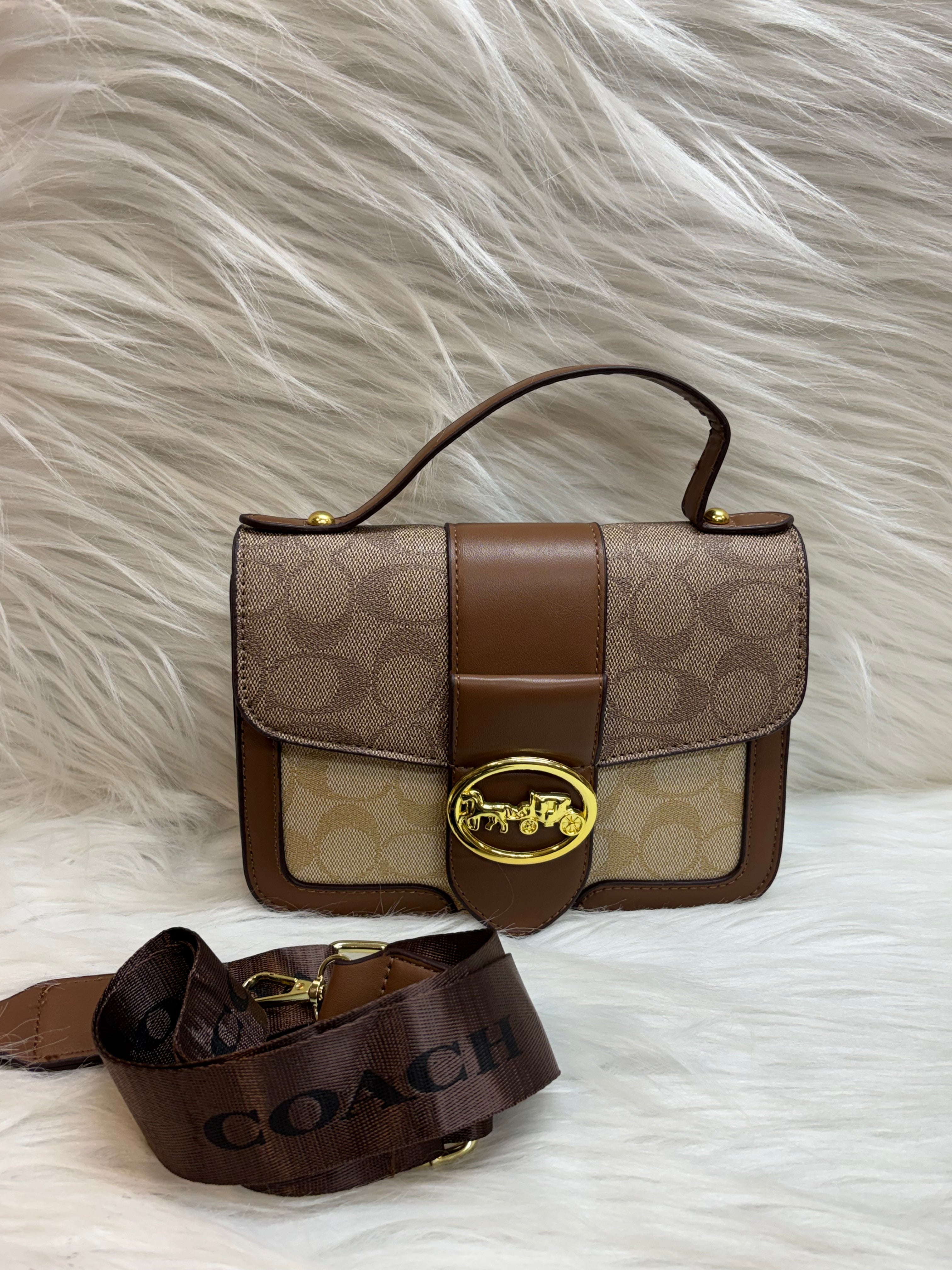 COACH IMPORTED HAND BAG TBS-0103 BROWN