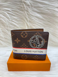 LV MEN'S WALLET TBS-B-14-BROWN-W-WHITE
