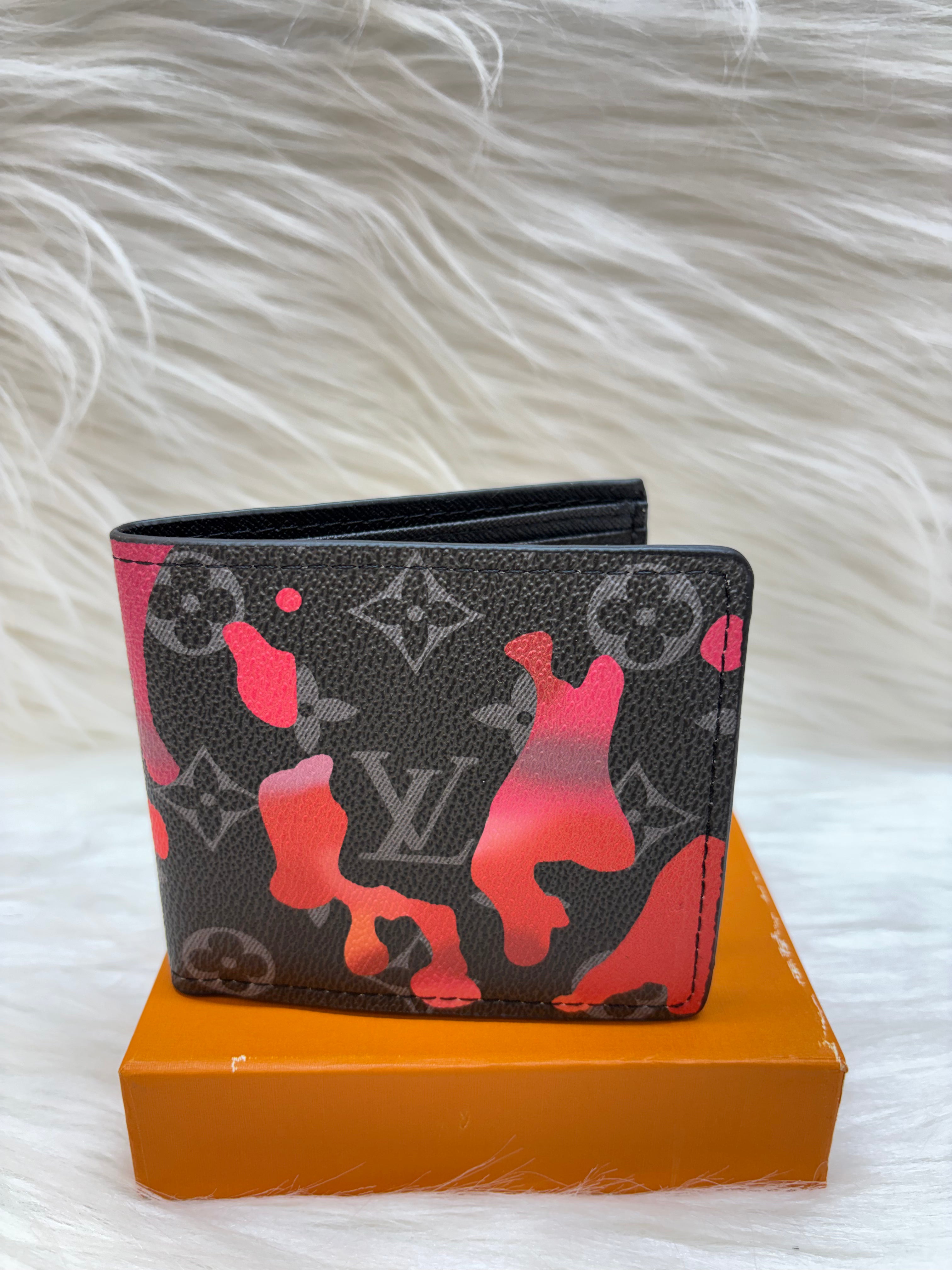 LV MEN'S WALLET TBS-B-17-BLACK-W-RED