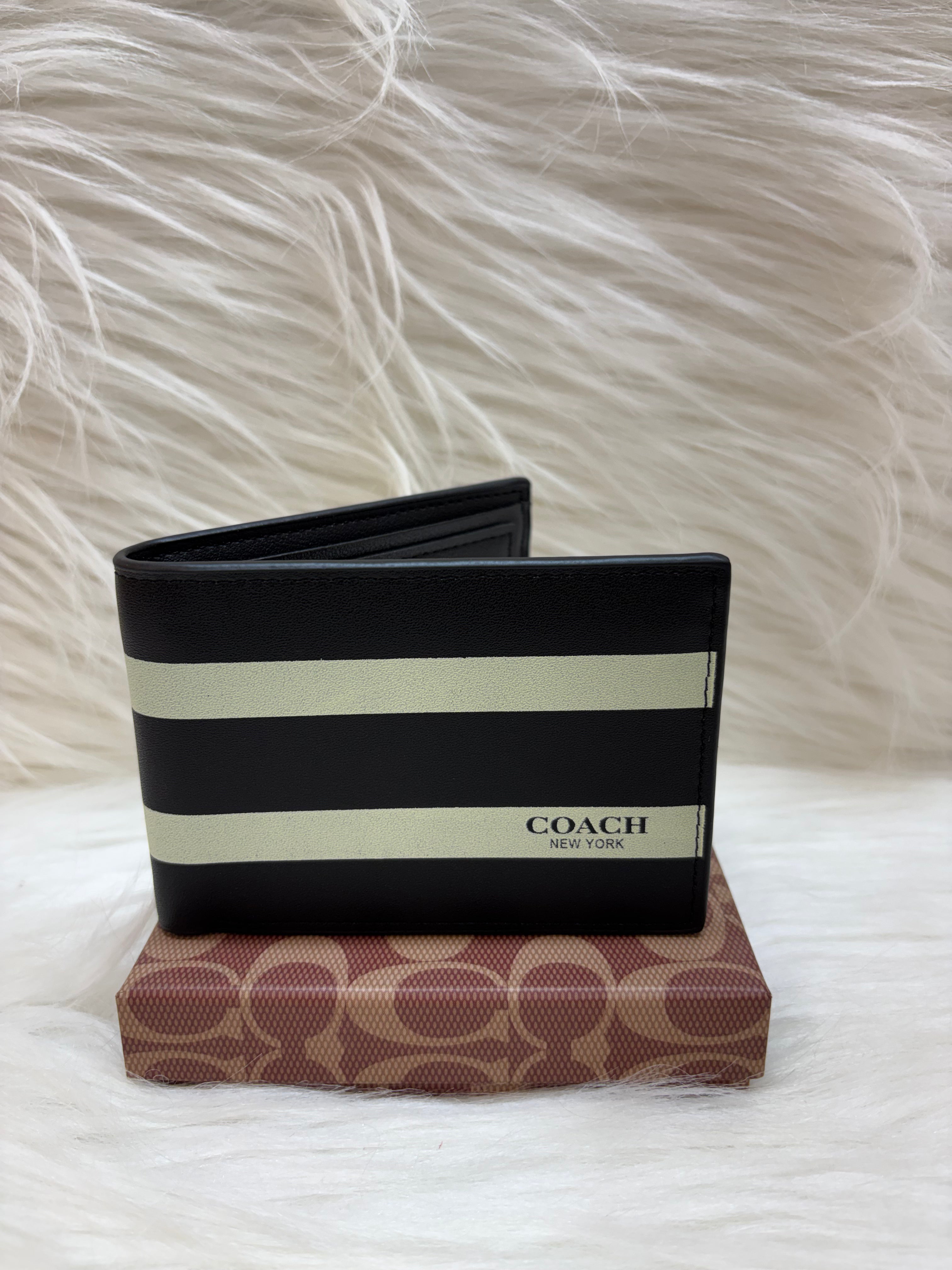 COACH MEN'S WALLET TBS-B-22-BLACK-WHITE