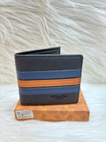 COACH MEN'S WALLET TBS-B-23 BLACK-W-BLUESTRIP