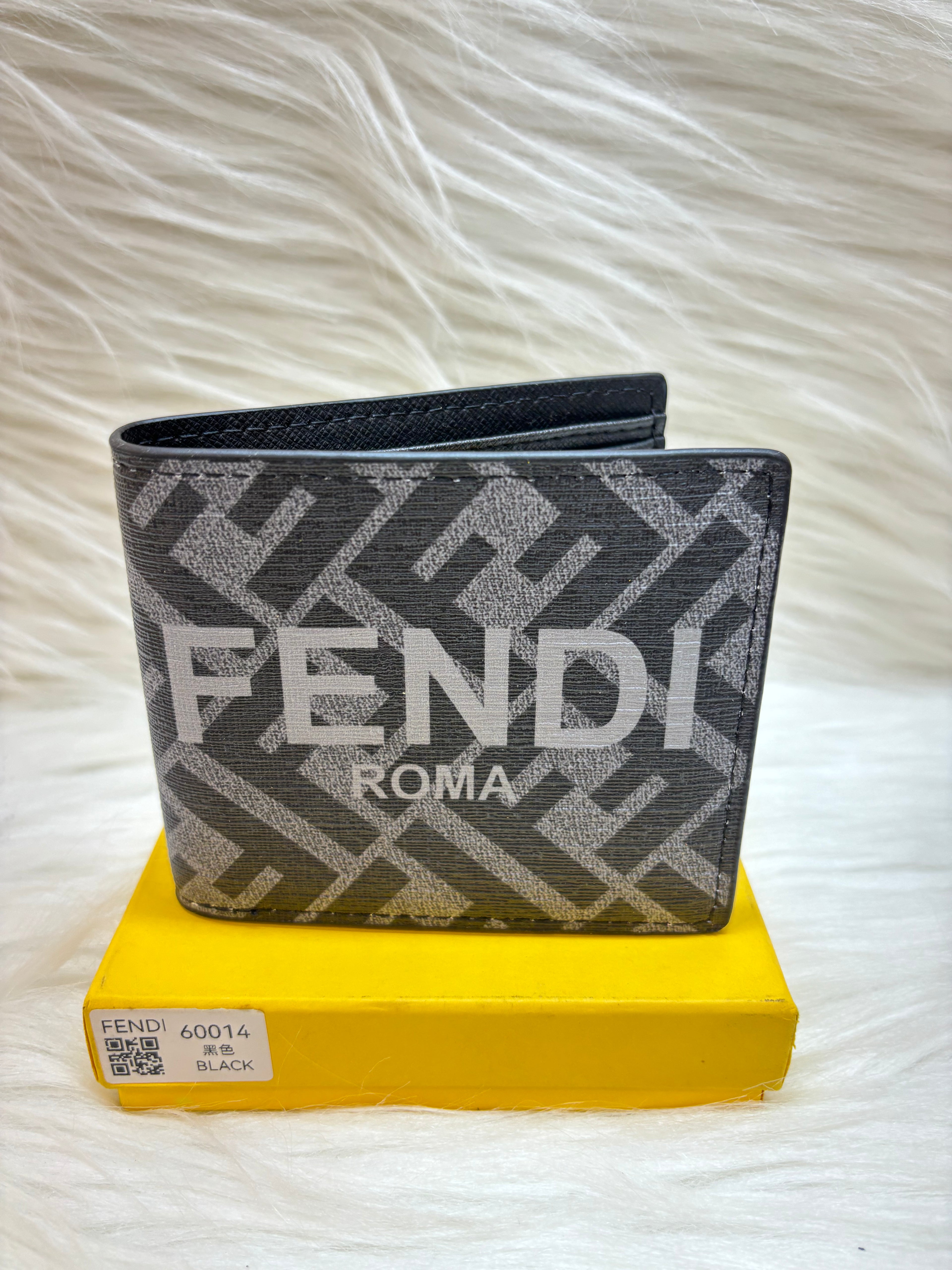 FENDI MEN'S WALLET TBS-B-28-BLACK-GREY