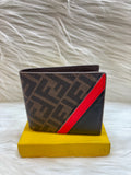 FENDI MEN'S WALLET TBS-B-30-BROWN-RED