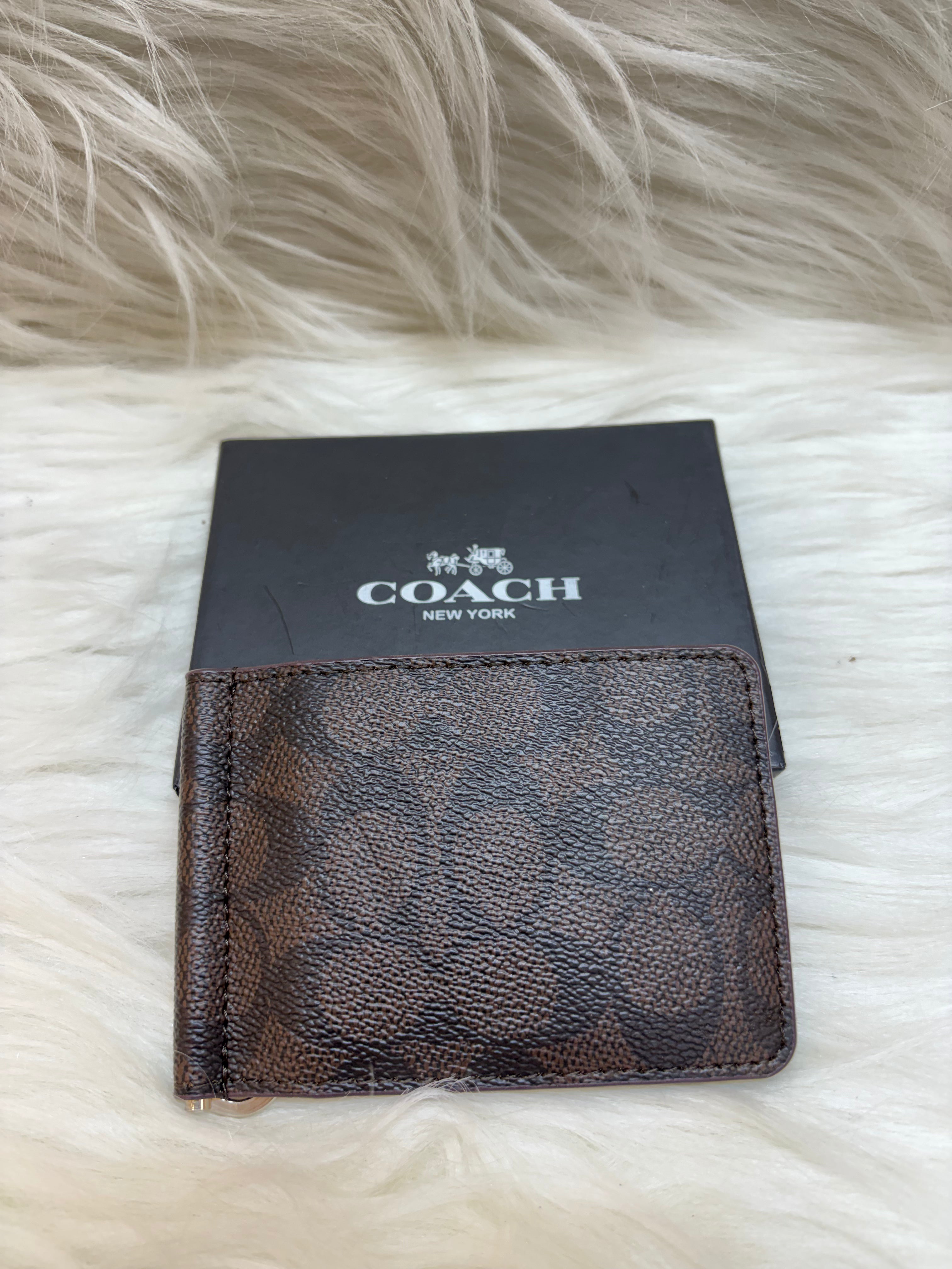 COACH  MEN'S MONEY CLIP WALLET TBS-B-46-BROWN