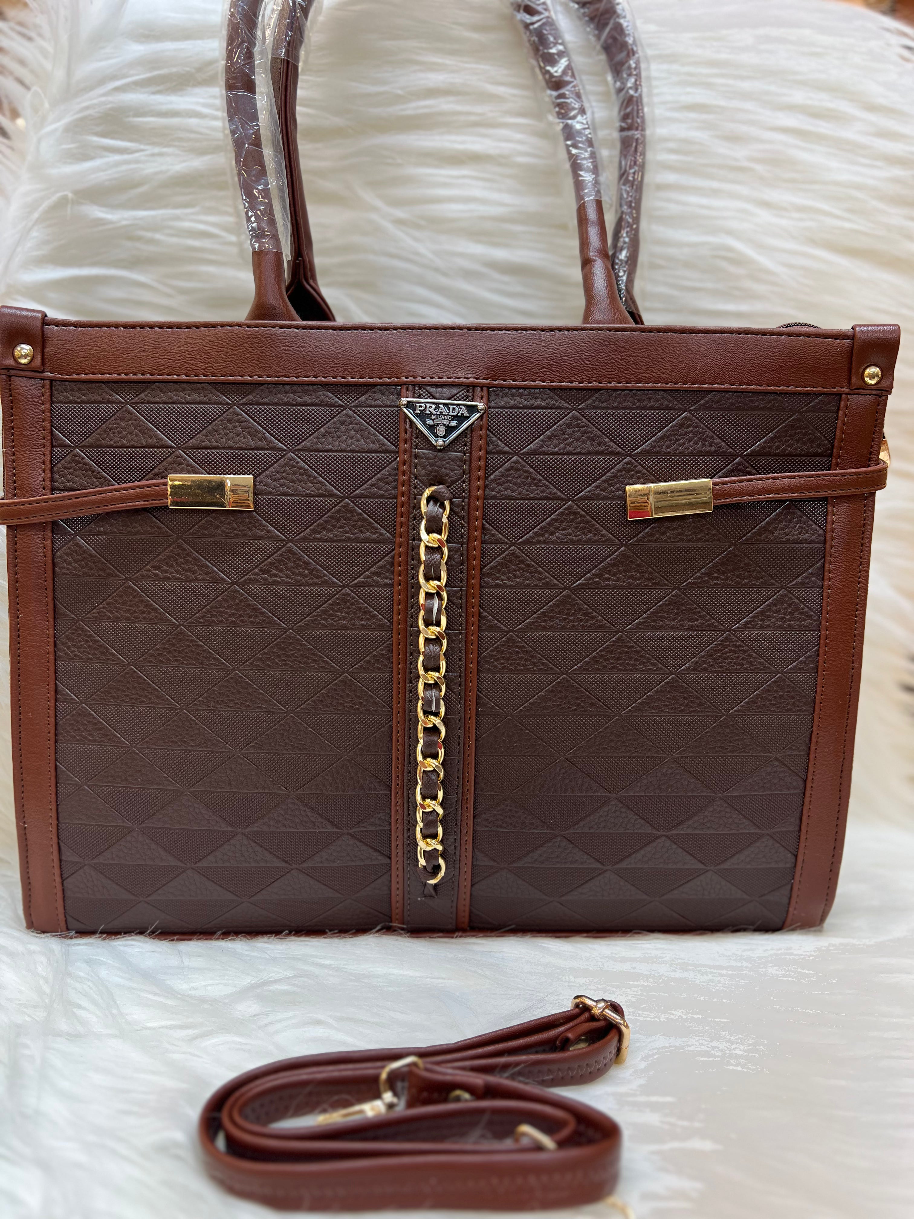 PRADA TOTE BAG TBS-073 BROWN