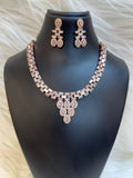 RADIANCE ROSE GOLD CZ CHOKER & EARNING SET TBS-14