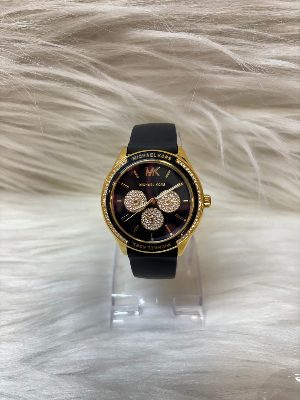 MICHEAL KORS LADIES SUPER PREMIUM WATCH TBS-W34 BLACK STRAP
