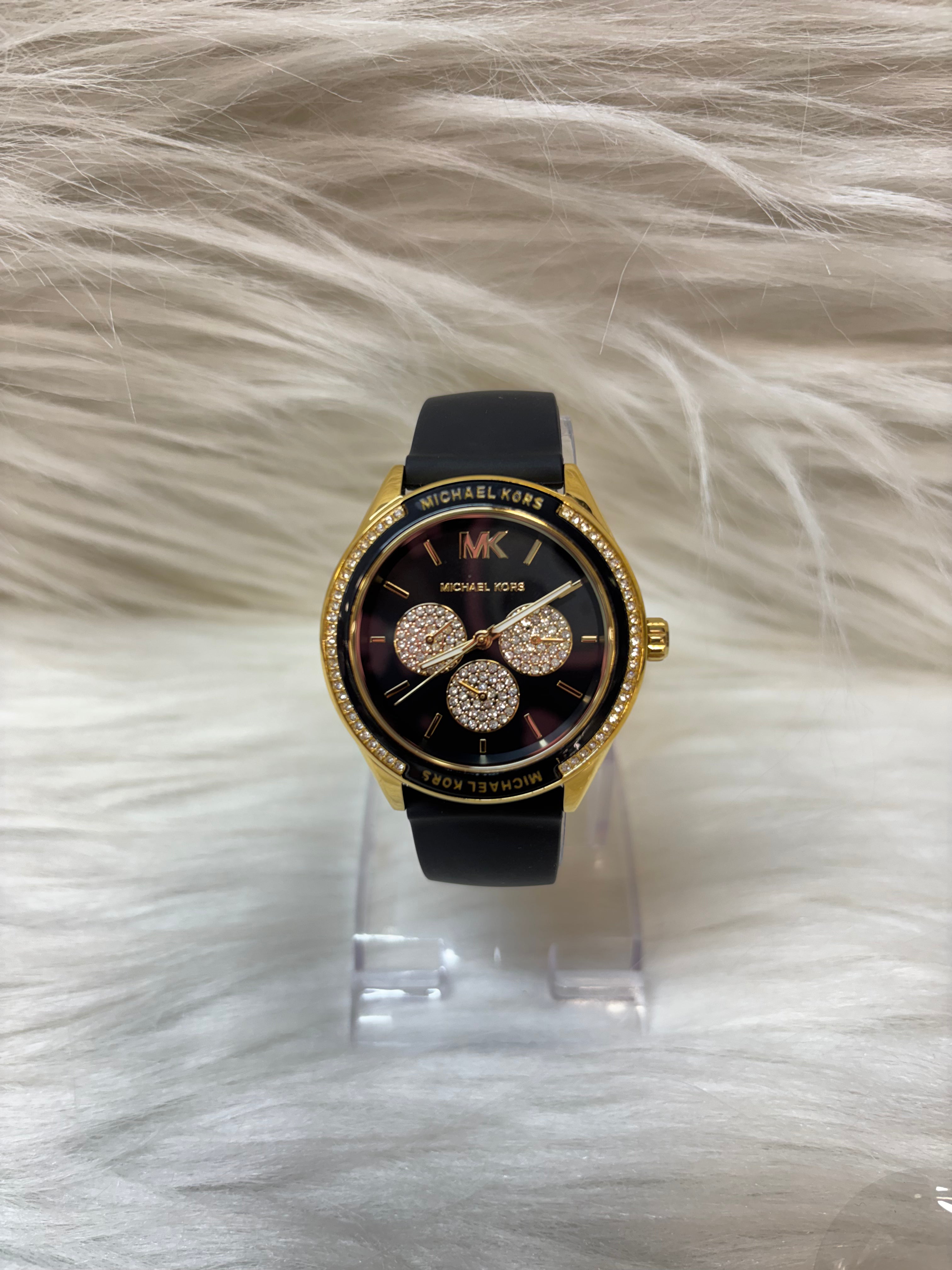 MICHEAL KORS LADIES SUPER PREMIUM WATCH TBS-W34 BLACK STRAP