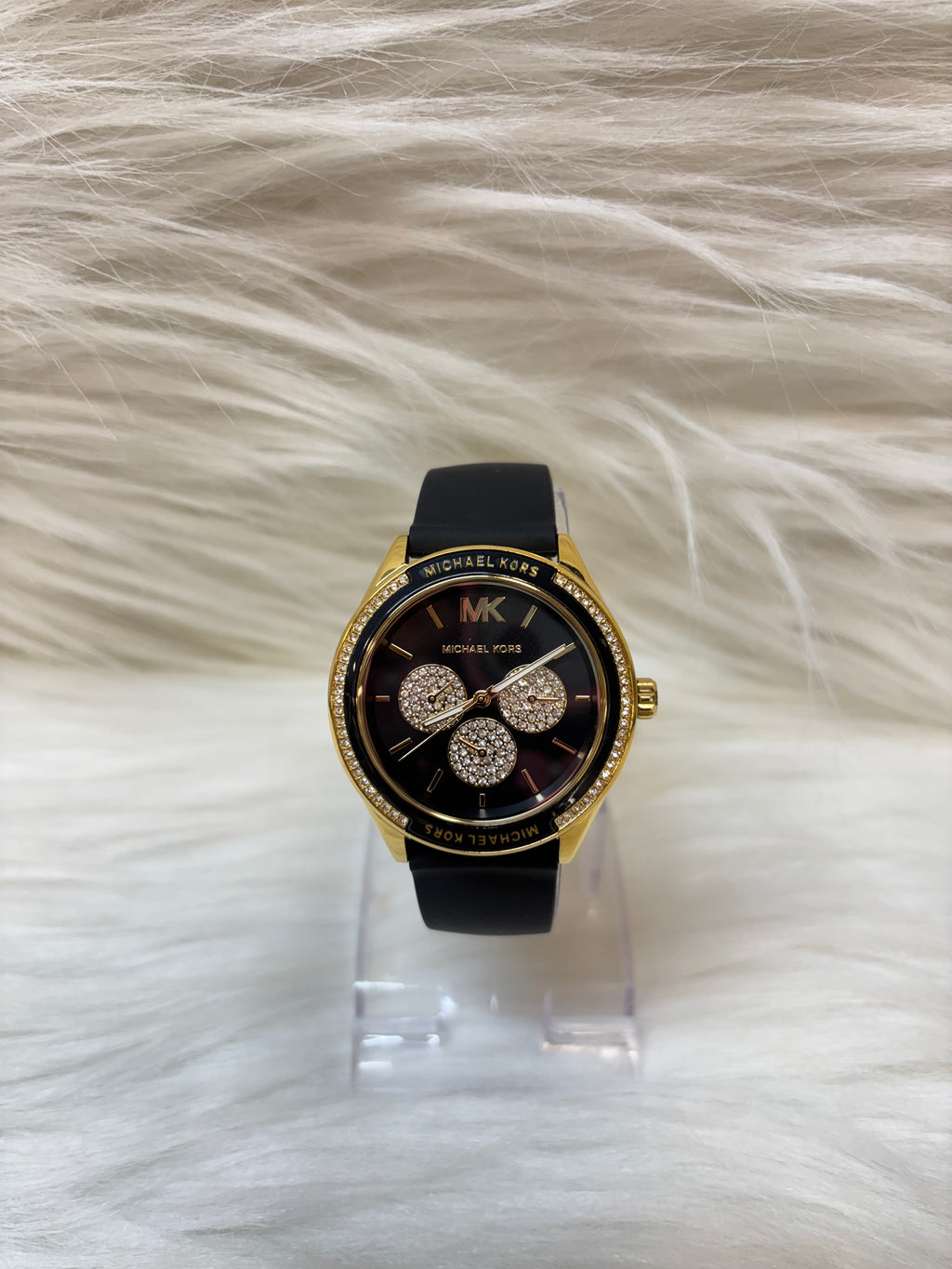 MICHEAL KORS LADIES SUPER PREMIUM WATCH TBS-W34 BLACK STRAP